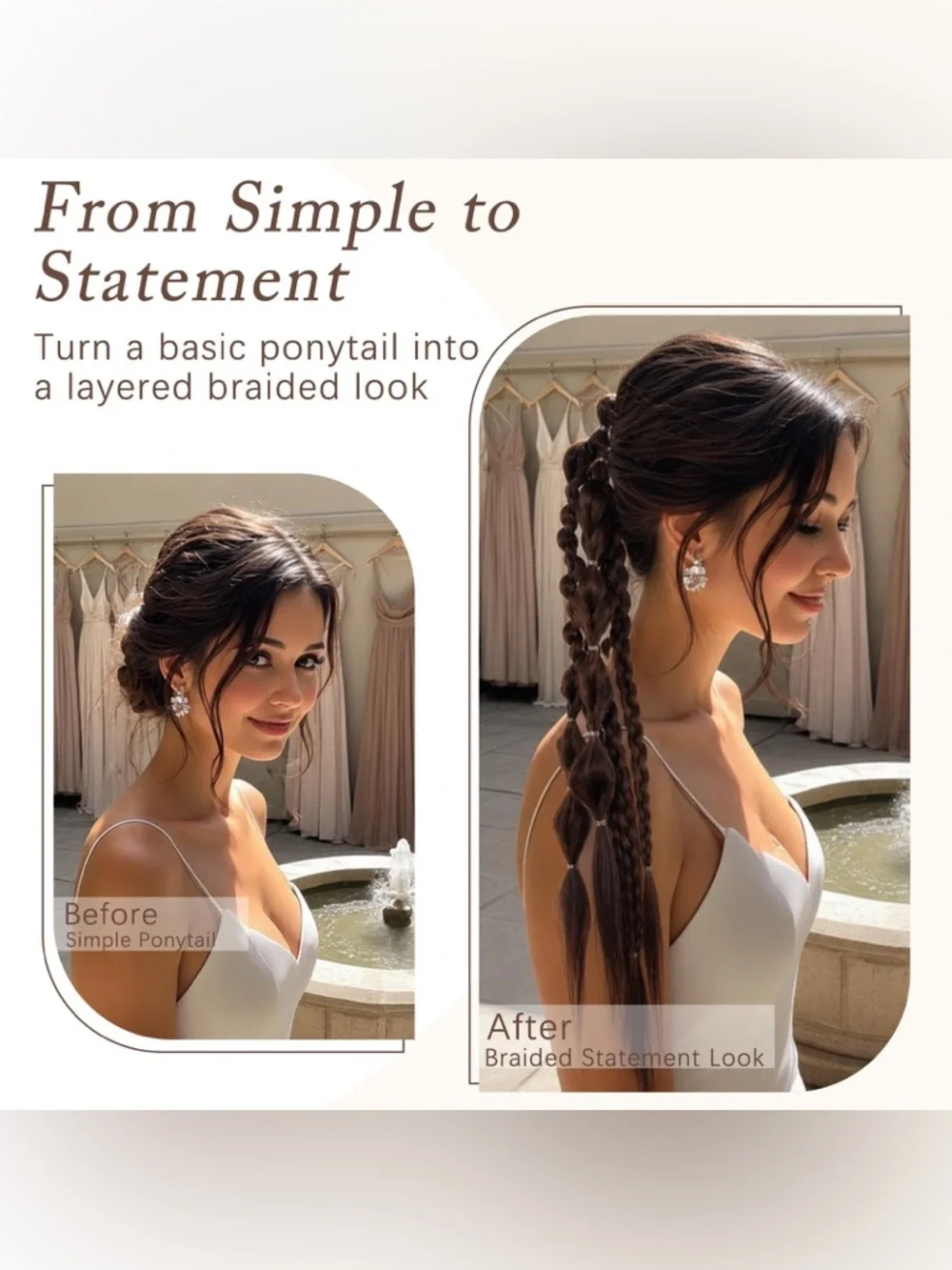 Dark Brown Braided Ponytail Extension w/Hair Tie